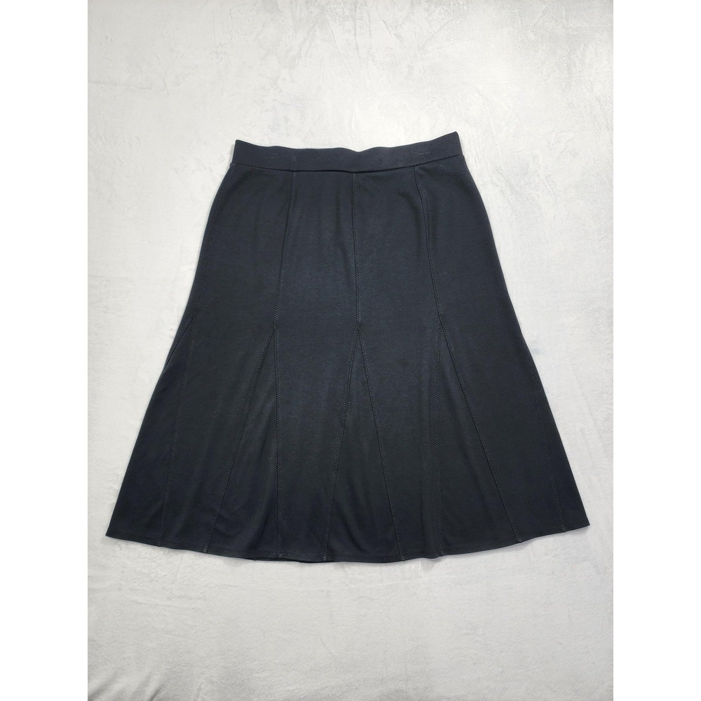 Soft By Avenue Skirt Womens 18/20 Black A-Line Stretch Knit Pull On Casual Midi